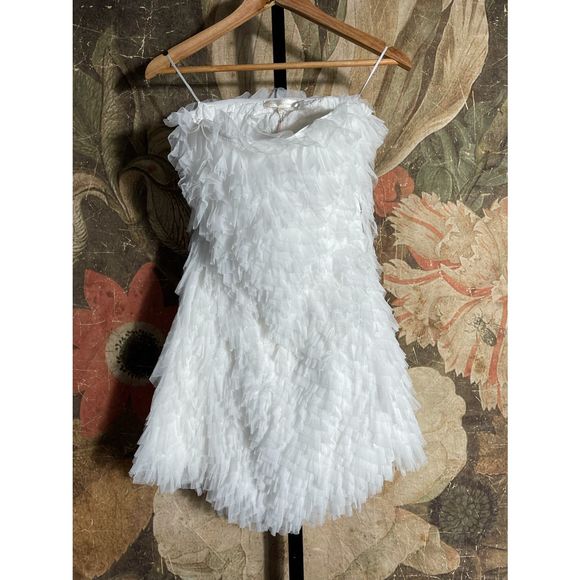 New LoveShackFancy Calandre Antique White Dress sz 8 - Picture 10 of 10